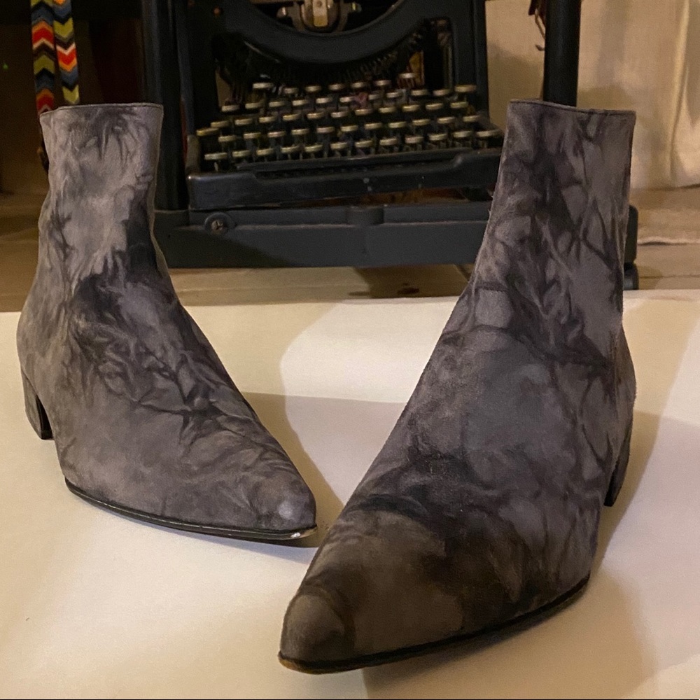 Prada Grey/Black suede boots